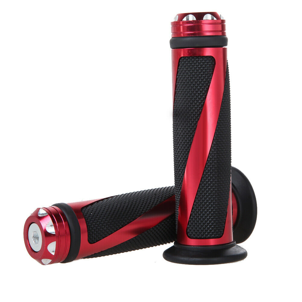 Motorcycle Handle bar CNC Grips Red - TechParts